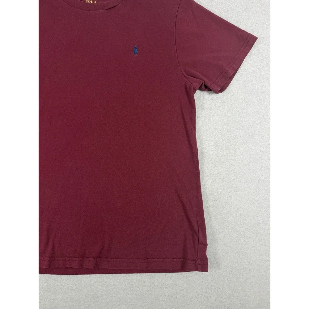 Polo Ralph Lauren Kids Burgundy Jersey Crewneck T-Shirt With Logo Size L/G